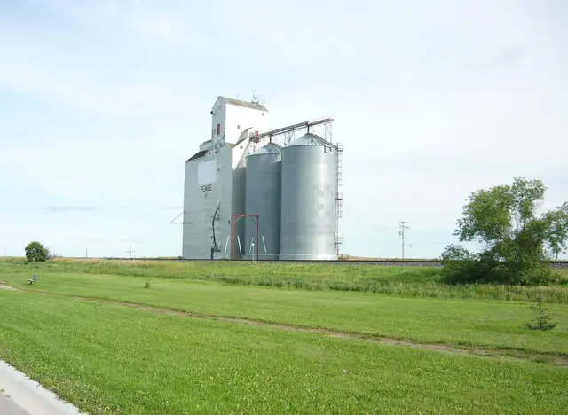 The grain elevator and steel silos