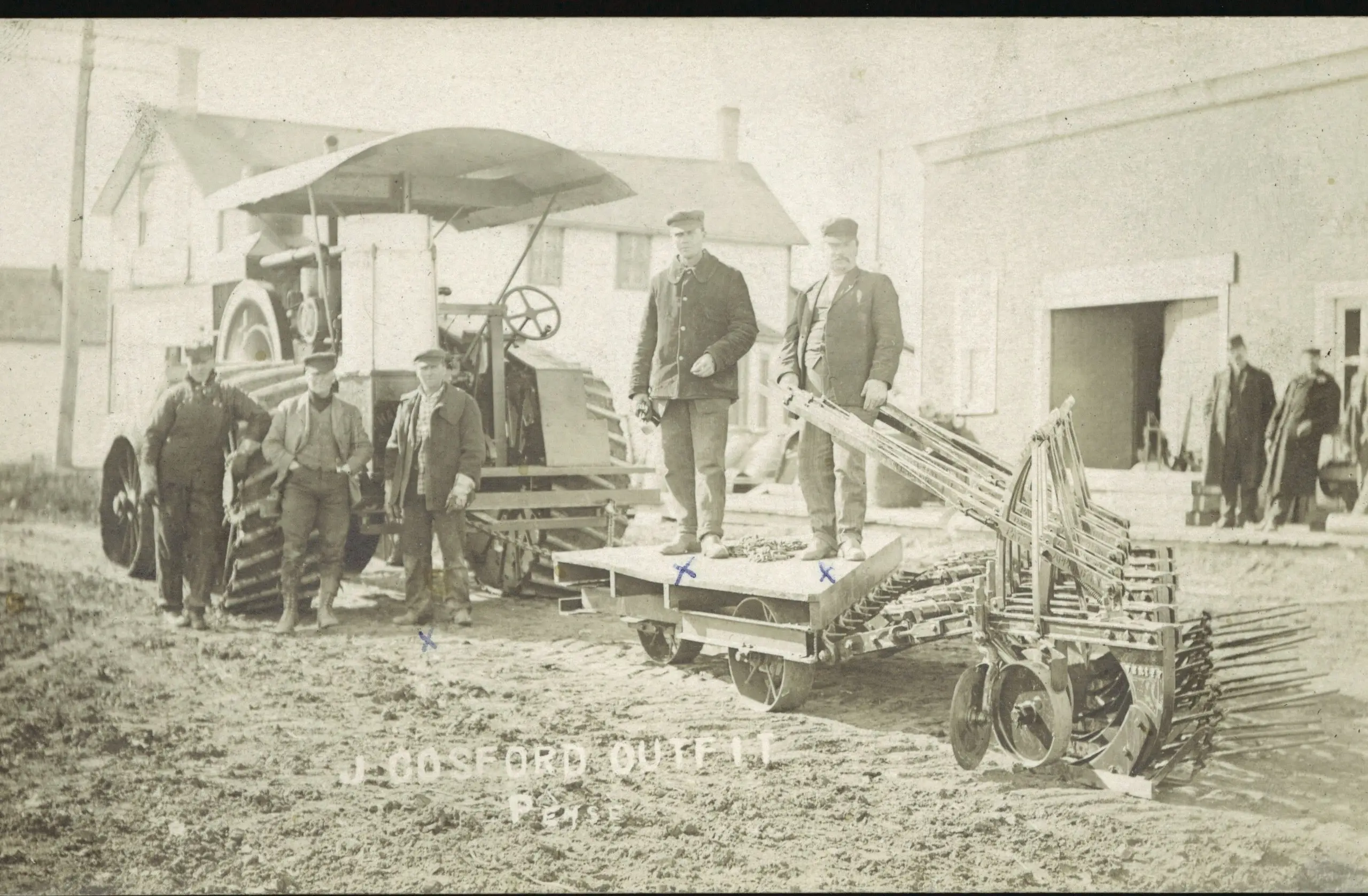 J. Cosford outfit with steam traction engine and implements