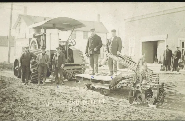 J. Cosford outfit with steam traction engine and implements